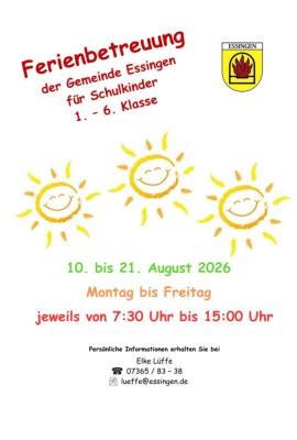 Ferienbetreuung Schulkinder 10.-21.08.2026